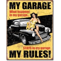 Placa metalica - My Garage - My Rules - 30x40 cm